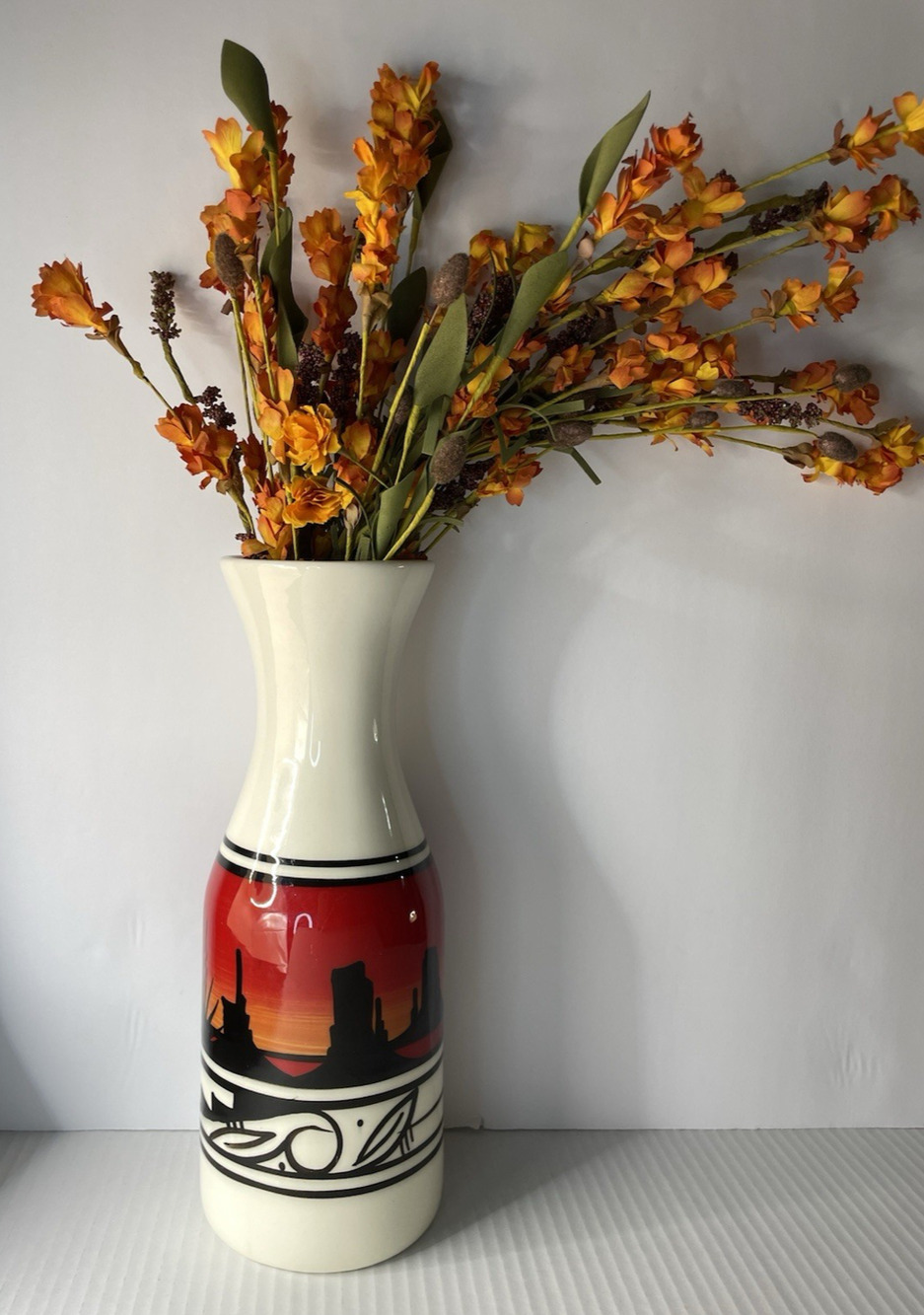 VTG Navajo Cedar Mesa Wine/Water Ceramic Carafe/Native American Vase-Signed
